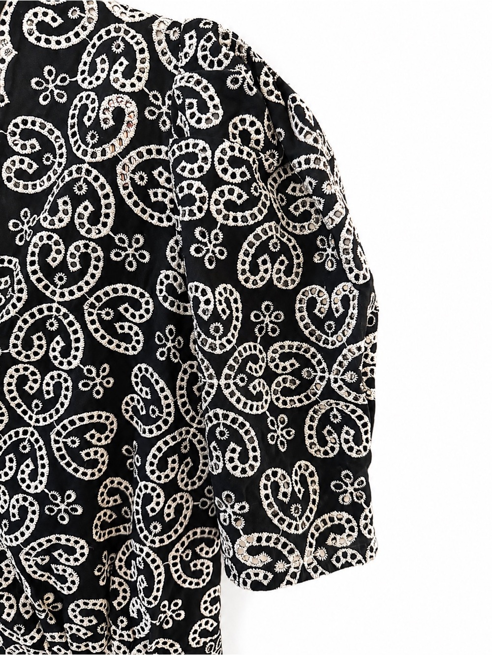Sandro Angeles Embroidered Guipure Mini Dress Black Ivory L - Picture 5 of 9
